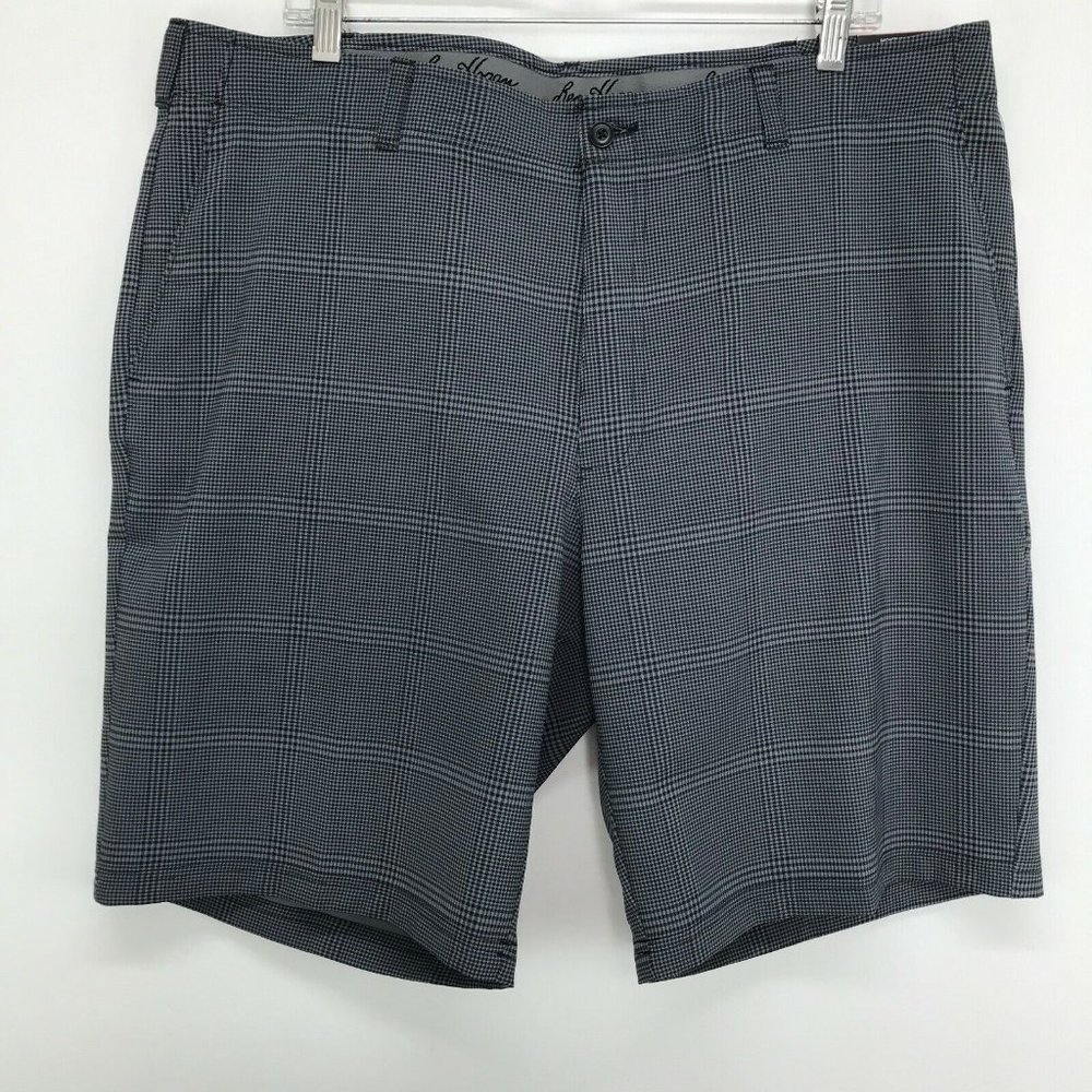 Ben Hogan Mens 40 Performance Golf‎ Shorts Glen Plaid Gray Moisture Wicking